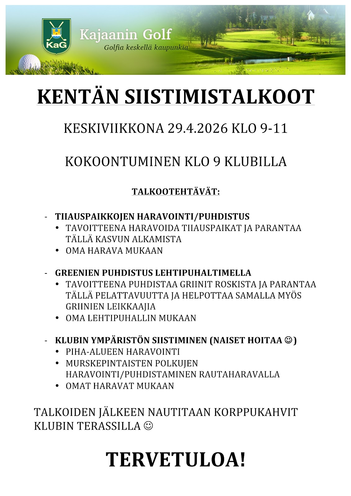 Kentän kuulumisia 28.4.2026